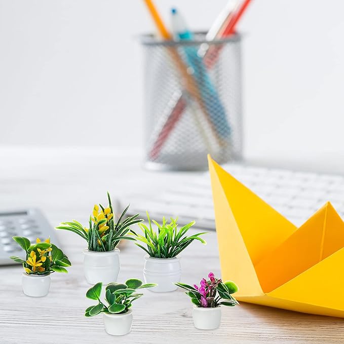 Skylety 14 Pcs Miniature Fake Plants Dollhouse Miniature Flowers for Crafts Mini Faux Plants and Flower Bulk for Doll House Landscaping Bonsai Ornament Crafts(Classic Style)
