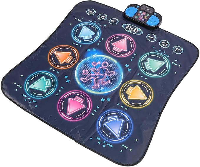 Diyeeni Dance Pad, Safe Electronic Lightweight Various Difficulty Levels Dance Mat Improve Children Coordination Ability for Indoor Outdoor
