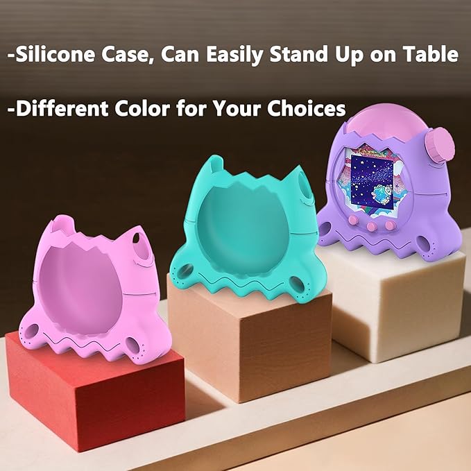 JCHPINE Hard Case and Silicone Cover for Tamagotchi Paradise Electronic Pet, Protective Cases for Tamagotchi Paradise with Screen Protector and Lanyard (Jade Forest)