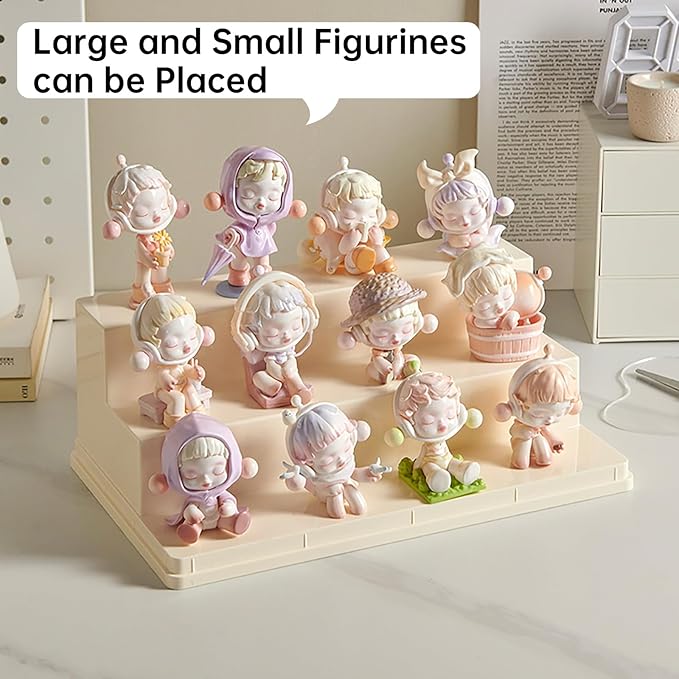2 Tiers Clear Display Case for Figures, Stackable Acrylic Storage Organizers Box with Cover, Large Dustproof Showcase for Collectibles Action Figure(1, Small)