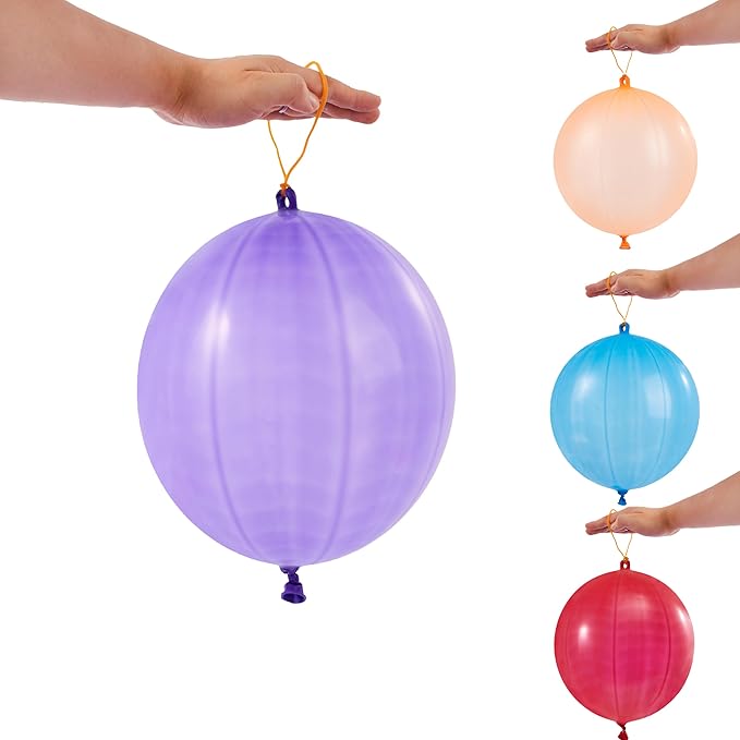 JOYIN 36 Pcs Punch Balloons, Easter Egg Fillers, Heavy Duty Party Favors for Kids, Punching Balloons with Rubber Band Handle for Birthday, Goodie Bags Stuffers, Party Supplies