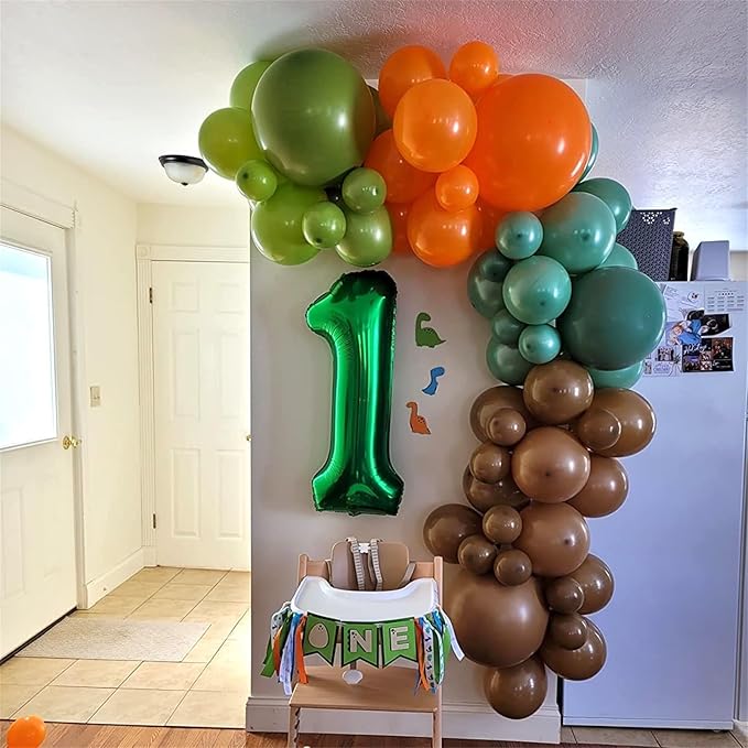Giant Number Balloons 6, Dark Green 0-9 Set Number Balloons for Women Men, 40 Inch Foil Helium Number Balloon for Boys Girls 6th Birtyday Party Decor Jungle Anniversary Decorations Supplies