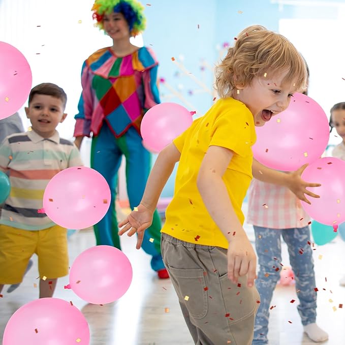 24 Pcs Pink Punch Balloons Bounce with Rubber Band Handle Punching Balloon Heavy Duty for Birthday party favors, Kids (Pink)