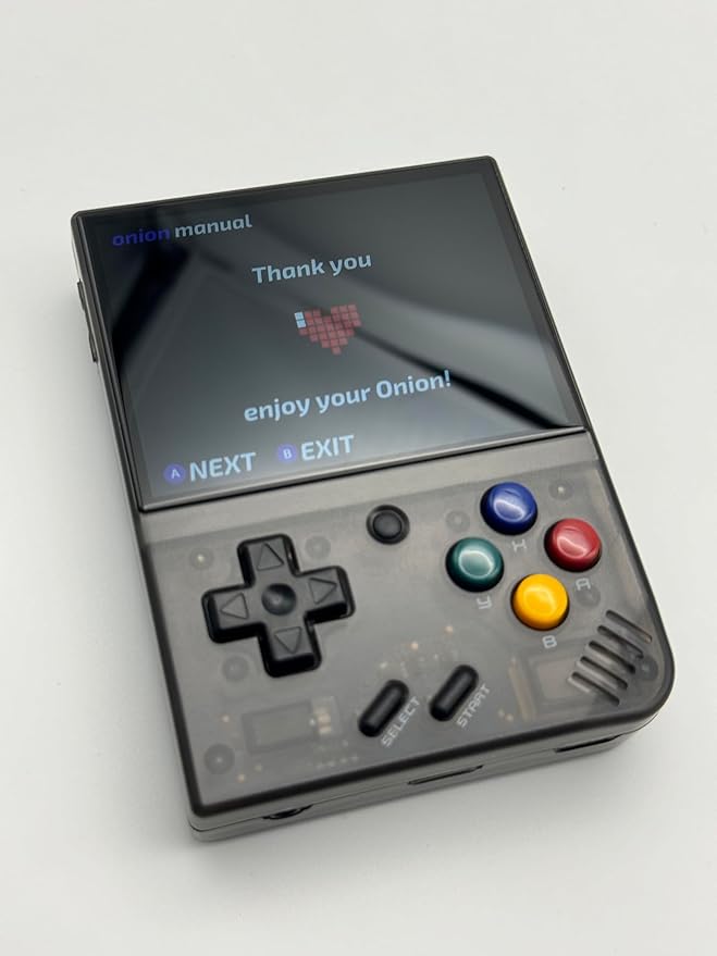 MIYOO Mini Plus 128GB Onion OS Preinstalled Retro Portable Handheld 3.5inches IPS Screen Game Console Miyoo Mini+ Console Compatible with Onion OS (Black Transparent)