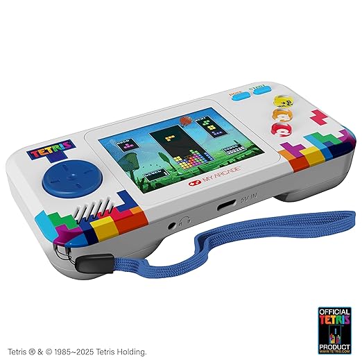 My Arcade Tetris Pocket Player Bundle: Officially Licensed, Portable Gaming Console, Puzzle Games,Travel Case and Screen Protector Included
