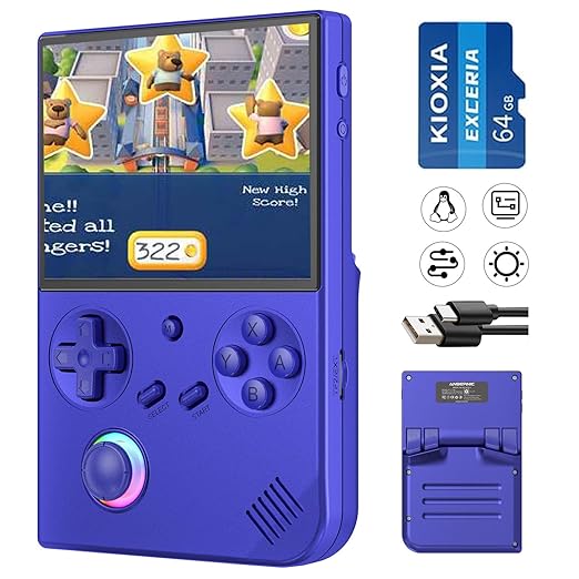 RG40XX V Handheld Game Console RG 40XXV 4.0'' IPS Screen with 64G TF Card Pre-Installed 5223 Games Supports 5G WiFi 4.2 Bluetooth Online Fighting,Streaming and HDMI Retro Emulator RG40XX
