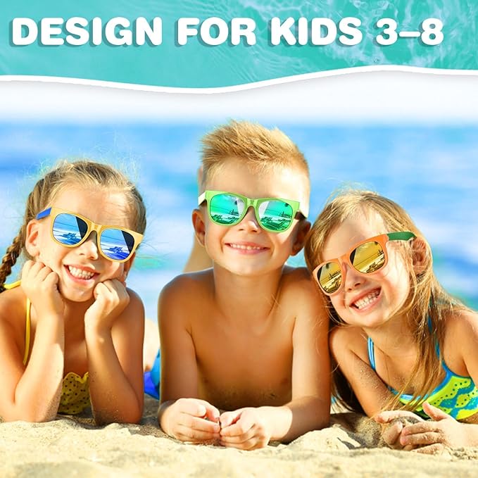 32 Pack Kids Sunglasses Bulk, Sunglasses Party Favors for kid, 16 Colors Neon Sunglasses with UV400 Protection, Gift for Birthday, Beach, School Prizes Goodie Bags Stuffers, Summer Pool Party Supplies