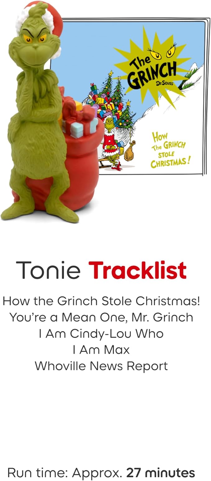 Tonies The Grinch Audio Toy Figurine from How The Grinch Stole Christmas by Dr. Seuss
