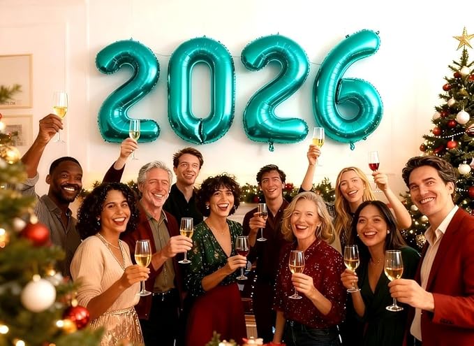 40 Inch Teal Blue 2026 Balloon Numbers,2026 Teal Blue New Years Eve Party Supplies,2026 Balloons Decorations for Happy New Year,Graduation Parties