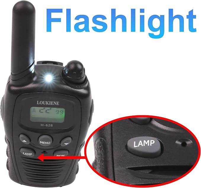 Walkie Talkies for Kids 22 Channels 2 Way Radio Toy with Backlit LCD, Flashlight 3 KMs Range for 3-12 Year Old Boys Girls Outside, Camping, Hiking (1 Pair, Black)