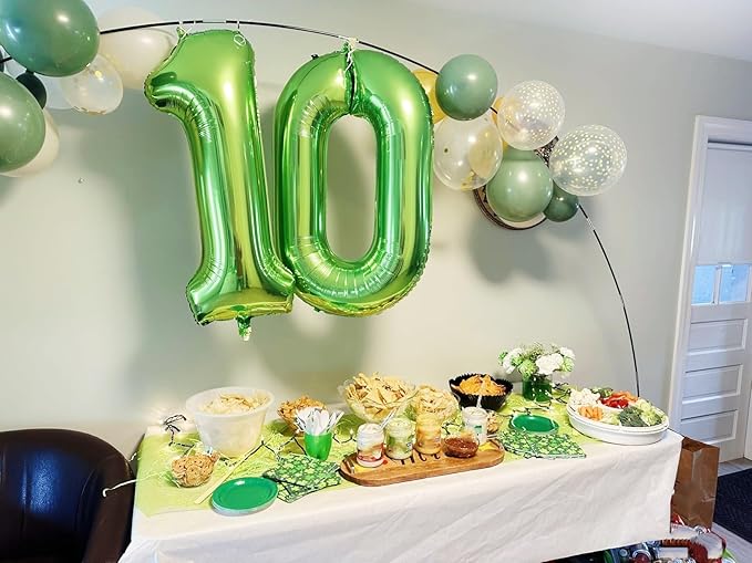 40 Inch Number 8 Balloon, Light Green 8 18 28 80 Birthday Balloons for Men Boys, 8th Birthday Decorations Party Supplies, Wedding, Graduations