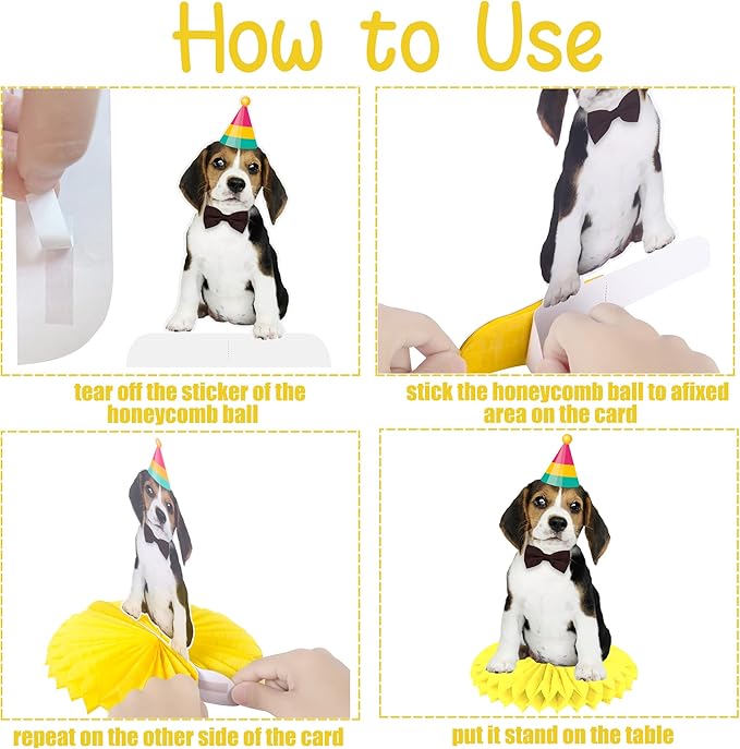 13Pcs Baby Dog Honeycomb Centerpieces Puppy Pet Birthday Party Supplies Pet Dog Party Table Decoration for Dog Theme Birthday Party Baby Shower Supplies