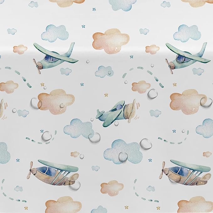 Airplane Party Decorations Tablecloth for Baby Shower Birthday - Disposable Airplane Birthday Party Supplies Tablecover - 3 Pack (54in x 108in)