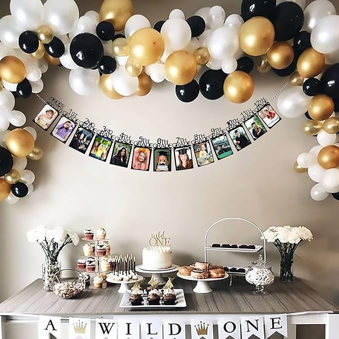 Graduation Photo Banner for Party Decoration, Including Kindergarten to 12th Grade Picture Banner Middle High School College Graduation Party Supplies