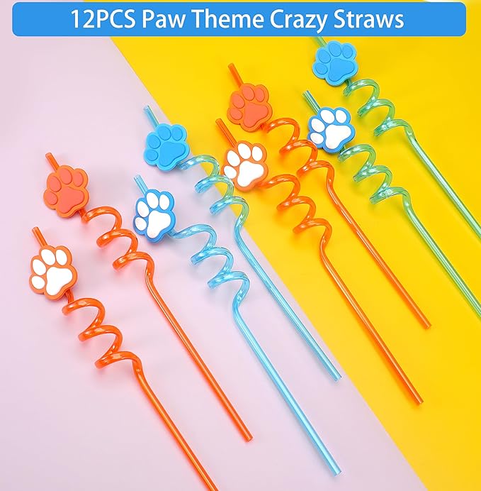 220PCS Blue and Orange Dog Paw Print Party Favors for Kids Theme Birthday Party Favors Decorations Supplies Goodie Bag Stuffer Pinata Filler Birthday Gifts