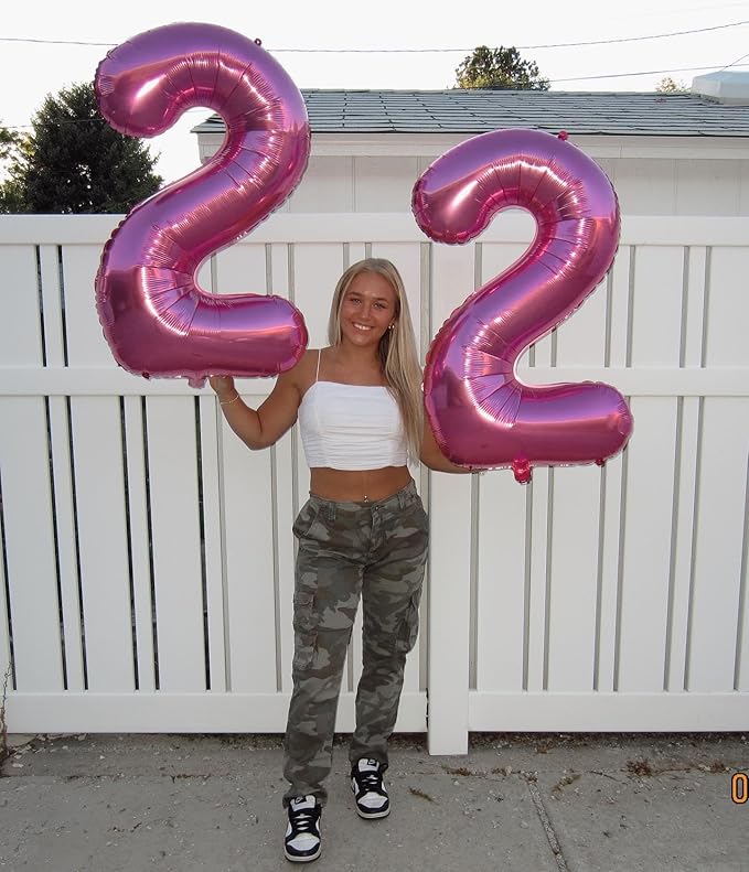 40 Inch Pink Number 5 Balloon, Giant 5 Number Balloons for 5th Birthday Decorations, Party Supplies for Baby Boy Girl, Pink Party Decor