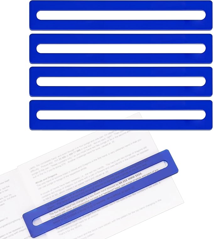4PCS Mahjong Line Finder, Beginner Mahjong Rules Reader, Perfect Mahjong Gift for Players, Mah Jong Card Guide, Mahjong Accessories (Blue)