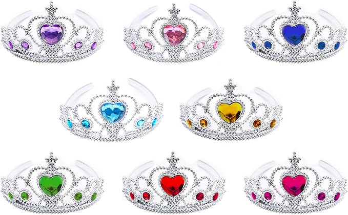 S & E TEACHER'S EDITION 32 Pcs Tiaras Crown Set, Princess Dress Up Costume Party Accessories Costume Xmas Party Favor Plastic Crown for Girls Women Kids