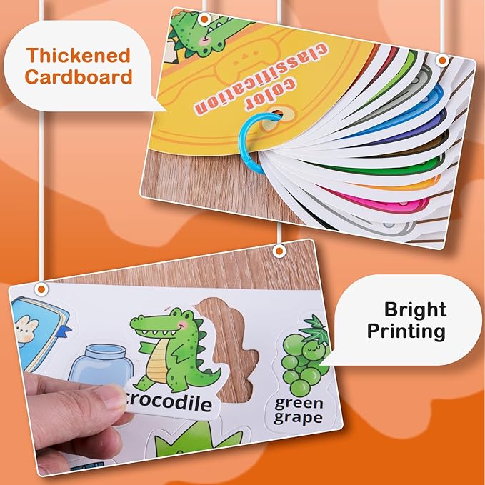 NAHSHON Montessori Busy Book Color Sorting Toys for Toddlers 2-5, Preschool Learning Activities Educational Toys for Kids 3 Year Old, Autism Sensory Fine Motor Matching Games for Toddlers