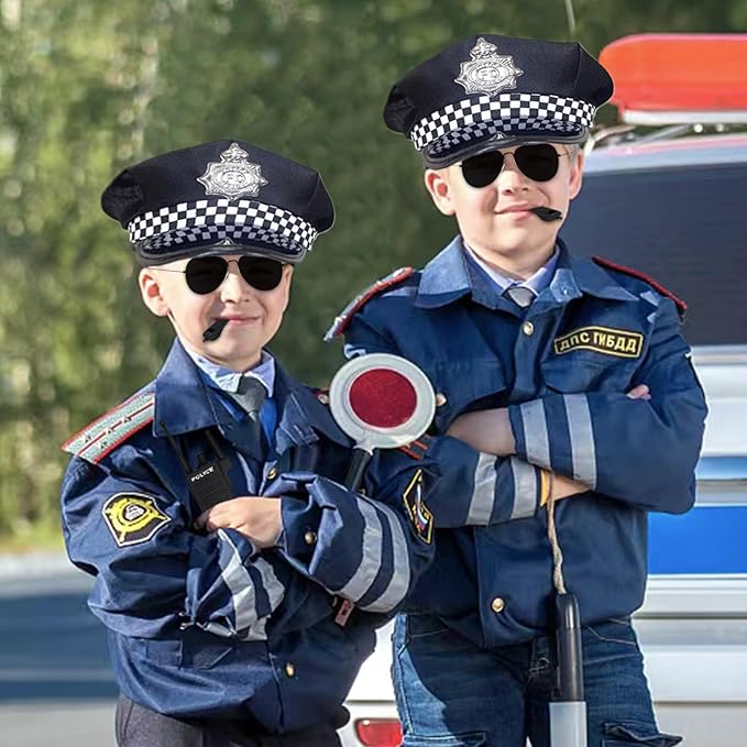 Police Accessories Kit Police Pretend Play Toys Set Hat Handcuffs Officer Costume for Halloween costume Accessories