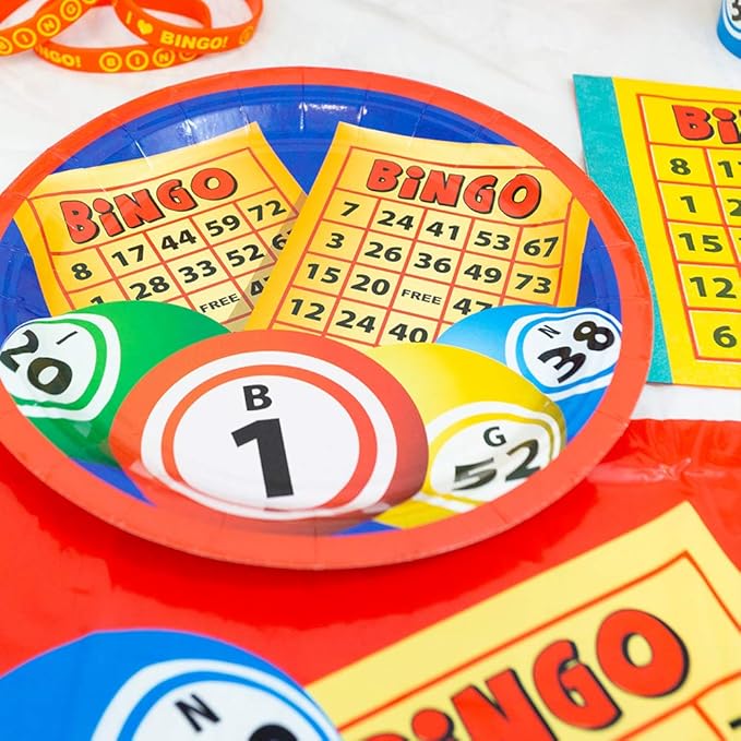 Blue Orchards Bingo Table Covers (Pack of 3) - 54"x108" XL - Bingo Theme Party Supplies, Cards Party, Bingo Table Cloth, Bingo Decorations, Casino Theme Party