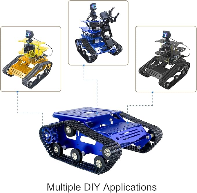 Robot Smart Car Chassis Kit Full Aluminum Alloy Tank Mobile Platform with 2WD Motors for Arduino/Raspberry Pi Robot Projects