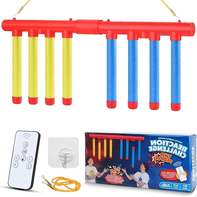 Hand Speed Challenge Game 8 Reflex Sticks Training with 3 Speed Modes Falling Sticks for Skill Development