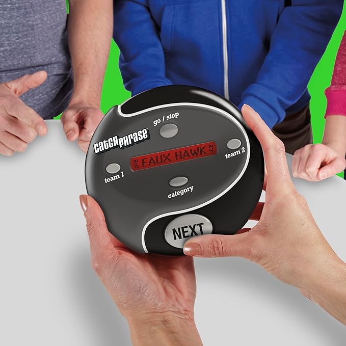 Hasbro Gaming Catch Phrase Electronic Game | Fun Active Handheld Party Games for Adults, Teens, and Kids | 4 or More Players, 2 Teams | Portable Summer Travel Activities | Ages 12+ (Amazon Exclusive)