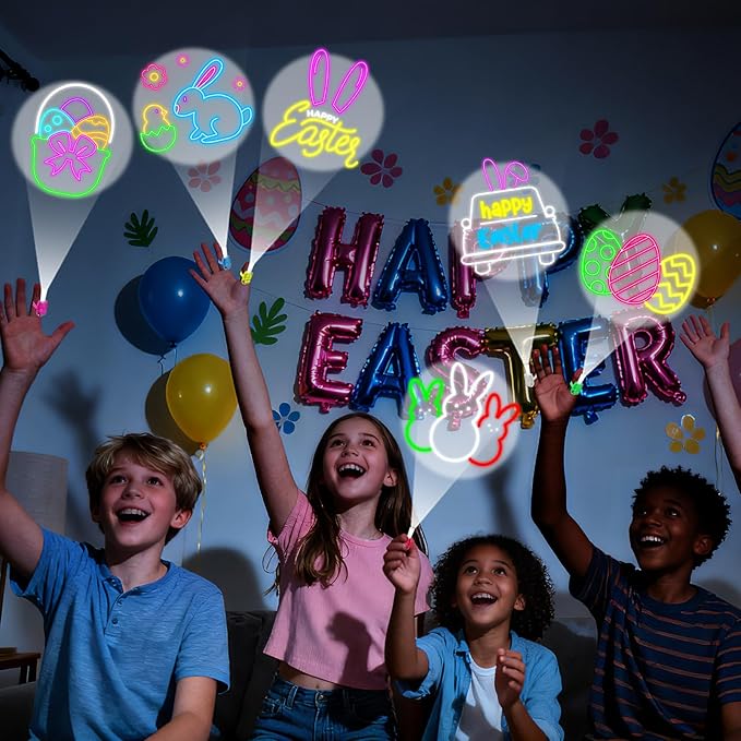 36Pcs Easter LED Finger Lights Bunny Egg Party Favors Glow in the Dark Light Up Finger Lights Themed Toys Bulk for Birthday Party Goodie Bag Stuffer Birthday Gifts Classroom Prize