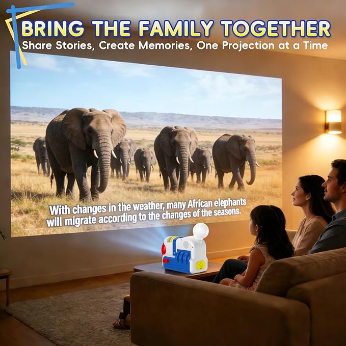Story Projector for Kids, Educational Story Dream Machine with 32 Stories & 4 Science Cartridges, Audio Books for Toddlers, Night Light & White Noise, Bedtime Story Player