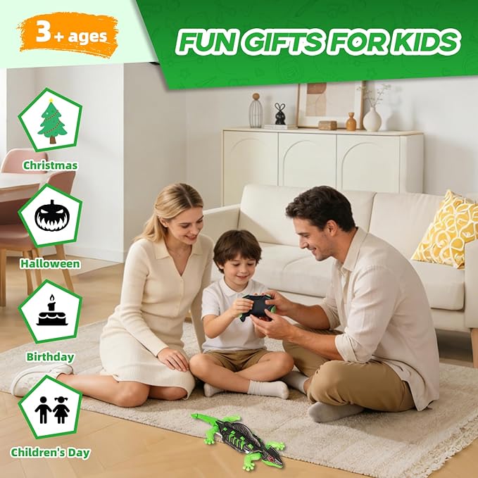 Wall Climbing Lizard, Electric Lizard Toy with Led Glowing Eyes, for Floor and Wall,for 3 4 5 6 7 8 9 10+ Year Old Boys Girls Teens