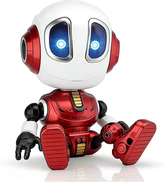 Mini Talking Robot - Repeats What You Say, Interactive Robots with Cool LED Lights Easter Gifts
