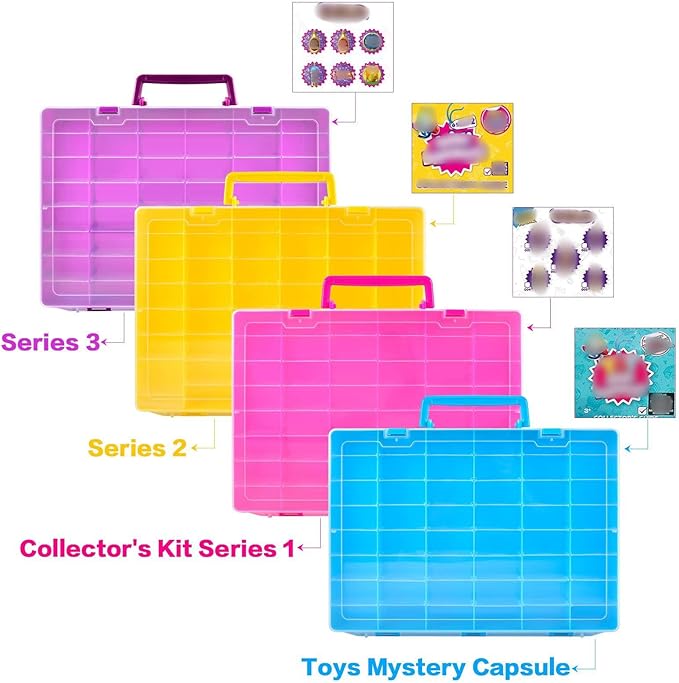 FULLCASE Case Compatible with 5 Surprise for Mini Brands Toys Series 1-4 Mystery Capsule Storage, for Mini Mart Collection Organizer for Collectibles(Case Only) (Blue)