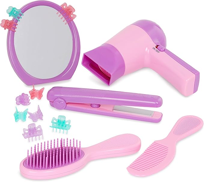 Battat – Play Circle – Hair Dryer with Sounds & Air – Carrying Case – Salon Accessories – Pretend Play Toys – Beauty Shop – 3+ Years(15 Pieces)