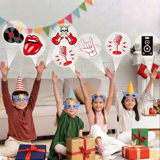 36 PCS Rock LED Finger Lights Music Party Favors Glow in the Dark Light Up Finger Lights Guitar Themed Toys Bulk for Birthday Party Goodie Bag Stuffer Birthday Gifts Classroom Prize