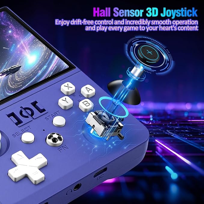 R36MAX 2 Retro Handheld Game Console, 4.5" IPS HD Screen 1024*768 Retro Gaming Console with Detachable Joystick, 20,000+ Classic Games, 30+ Emulators, Pocket Hand Held Video Games (Purple)