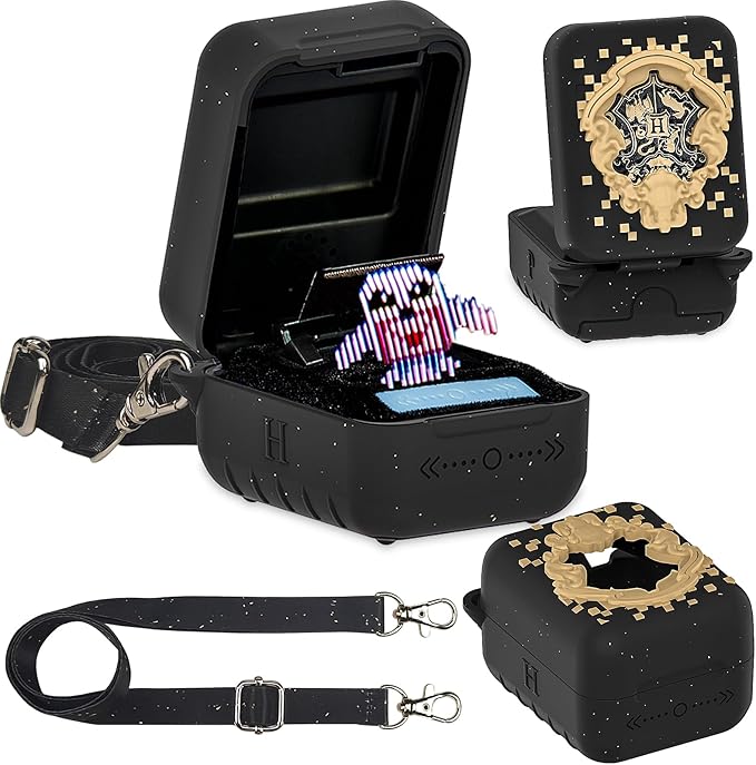 JCHPINE Silicone Cover Case for Bitzee Harry Potter Interactive Digital Pet, Protective Cover for Harry Potter Bitzee Pets Accessories (Black)