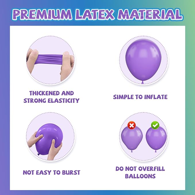 Green Purple Teal Balloons, 50PC 12 Inch Purple Blue Teal Fruit Green Black Parachute Print Balloons for Boys Game Theme Birthday Baby Shower Graduation Party Decorations