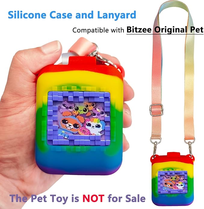 JCHPINE Hard Carrying Case and Silicone Cover for Bitzee Interactive Toy Digital Pet, Accessories Case for Bitzee Virtual Electronic Pets Original 15 Animals (Multicolor)