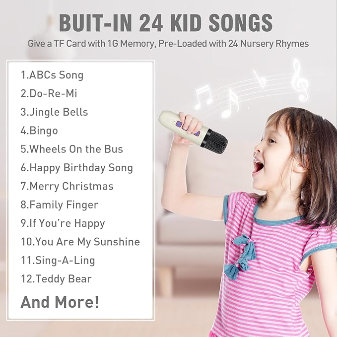 Karaoke Machine for Kids Adults Unique Astronaut Shape Portable Bluetooth Speaker with Wireless Microphone Home Party KTV Birthday for Girls Boys Toddler Teens Ages 2-12 +Year Old Kids
