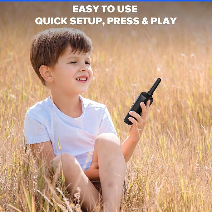 Wishouse Walkie Talkies for Kids Adults - Long Range Rechargeable 2 Way Radios,Gift,Hiking Accessories Camping Gear with Lamp,SOS Siren,NOAA Weather Alert,VOX,Easy to Use 2 Pack