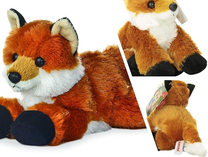 Aurora Mini Flopsi Foxxie 8"" Stuffed Animal & Finger Puppet Storybook – Soft, Cuddly, Unique Orange Fox Plush Toy for All Ages (Fox and Book Set)