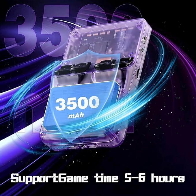 R36s-Retro Handheld Game Console with 128G 3.5 Inch IPS Screen Built-in 20000+ Classic Games Open Source Linux System Portable Pocket Video Player with 3200mah Battery (Red)