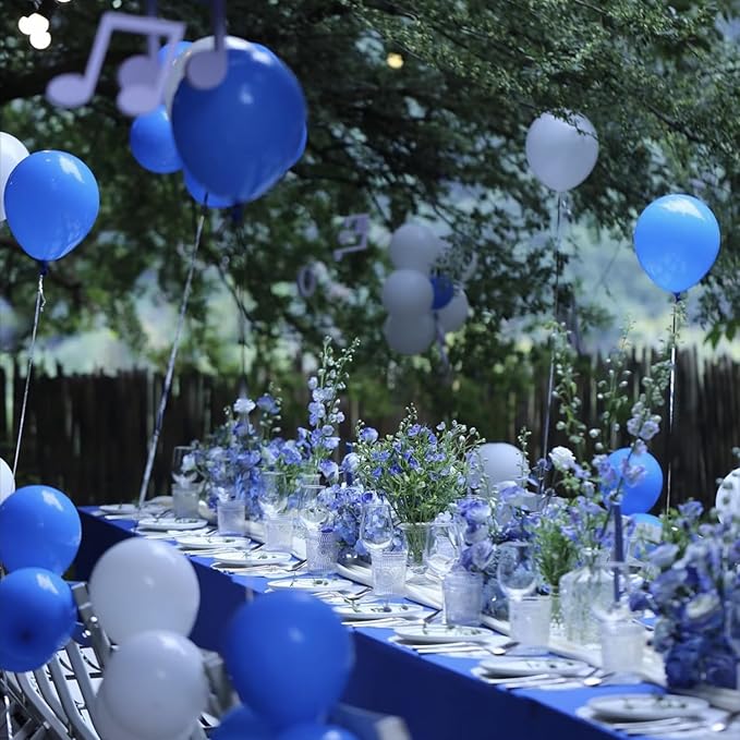 100 Pieces Blue UV Neon Glow in the Dark Balloons Neon Party Supplies Black Light Balloon for Hanukkah Glow Helium Fluorescent Latex Balloons for Birthday Party Decoration