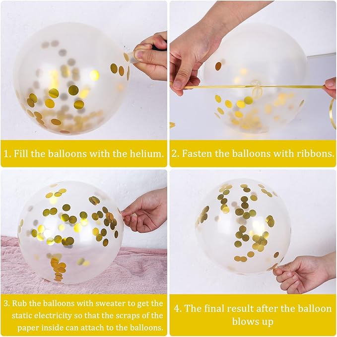 Whaline 60Pcs Graduation Party Balloon Set 7 Designs Confetti Latex Balloon with 2 Rolls Ribbon Class of 2025 Grad Cap Congrats Grad Balloon for Graduation Party Decoration Supplies (Yellow, White)