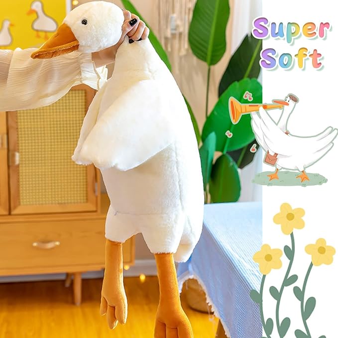 CottonStar Goose Stuffed Animal 35.5 Inch Plush Toy, 2.8 lbs Cute Duck Stuffed Animal, Goose Plush Soft Pillow Toys, Gift for Anxiety Kids and Friends, White