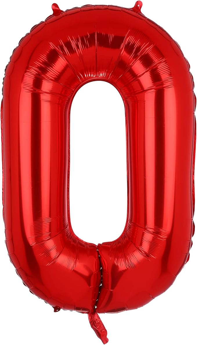 40 Inch 0 Red Number Balloons Mylar Foil Helium Digital Balloons Baby Shower 10th Birthday Party Decor Supplies