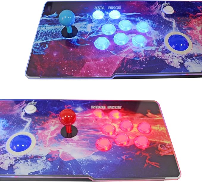 3D Saga DX Preloaded with 516 Vertical + 3000 Horizontal Games, 3 Sided Cocktails, 3D Saga Box Arcade Game Console, Precision LED Push Button 8 Way Joysitck USB Trackball,1280X720, 4P Games