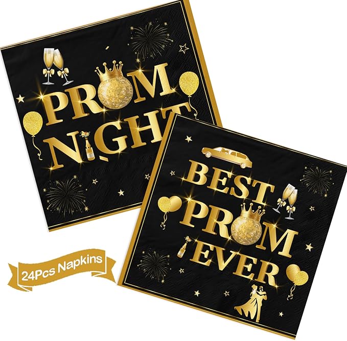 179Pcs Prom Decorations for Party 2026 Prom Plates and Napkins 2026 Prom 2026 Decorations Prom Party Supplies with Prom Night Banner