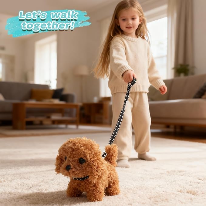 TONZE Dog Toys for Girls Kids Toys for 3 4 5 6 7 8 Year Old Girls Boys Birthday Gift, Realistic Robot Puppy Toy for Kids 3 4 5 6 Year Old, Walking Pet Toy Perritos de Juguetes para Niñas 3 4 5 6 Años